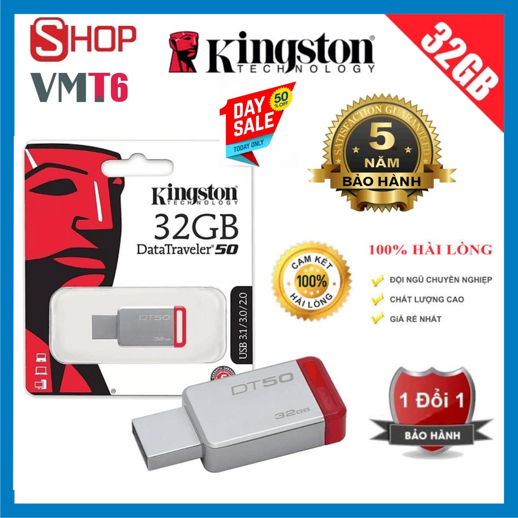 USB 32GB kingston DT50 tốc độ 2.0 - Bảo hành 60 tháng !!!