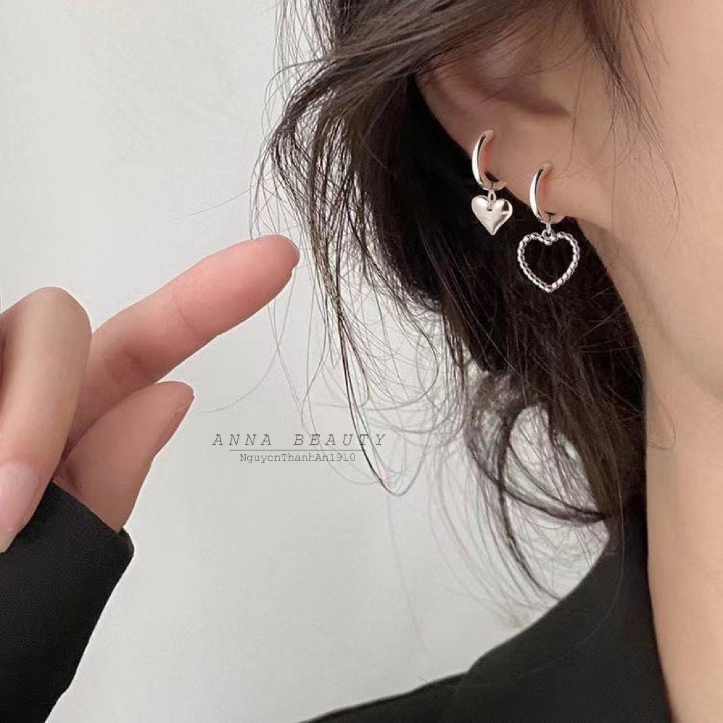 Khuyên tai trái tim xinh xắn JOLLY bằng thép y tế