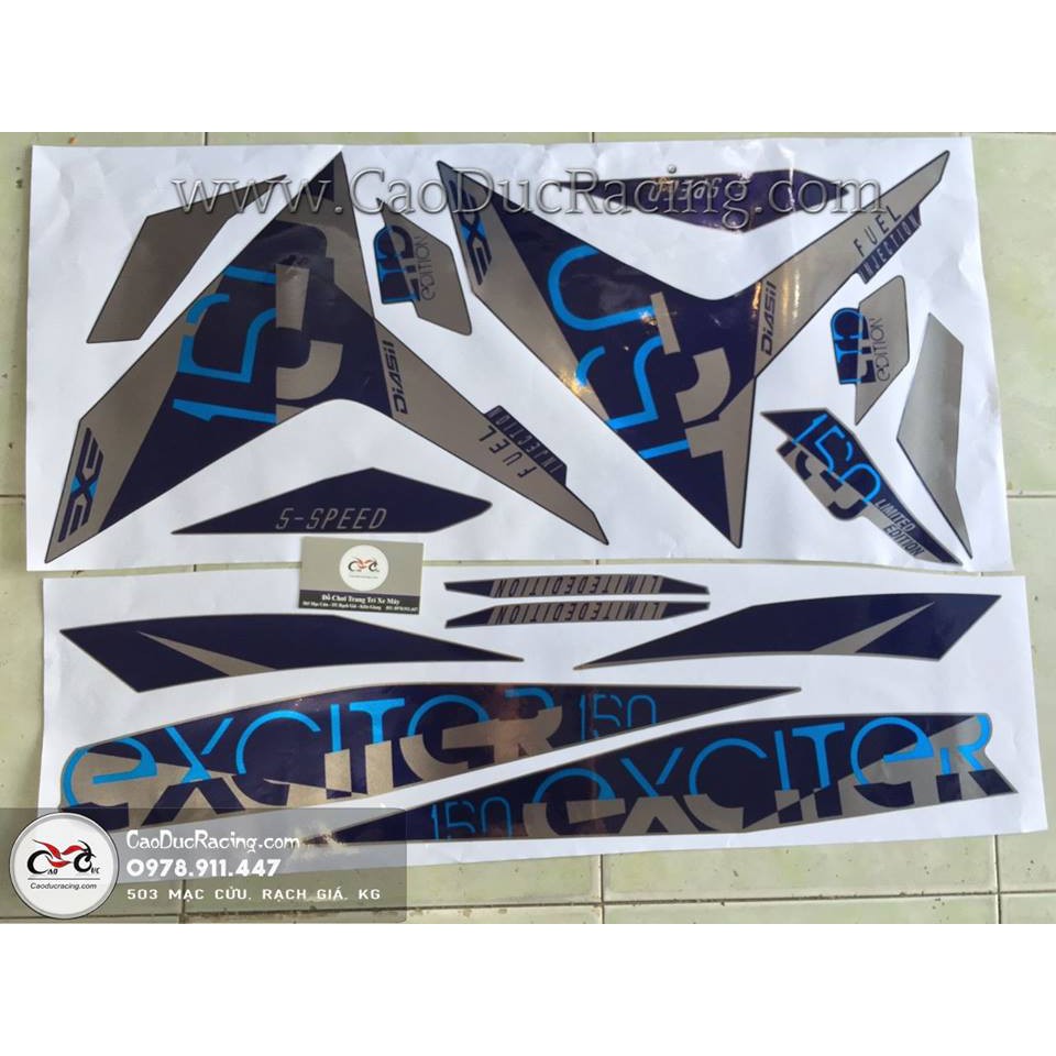 Tem zin ex150 bản giới hạn - Decal ánh kim camay - Gía sỉ sập sàn