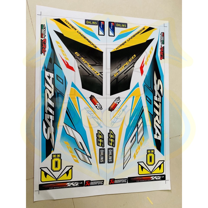 ( Quí khách vui lòng mang ra tiệm cho thợ dán ) Tem satria fi trắng