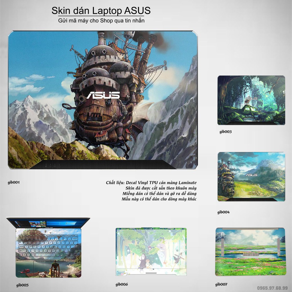 Skin dán Laptop Asus in hình Ghibli (inbox mã máy cho Shop)