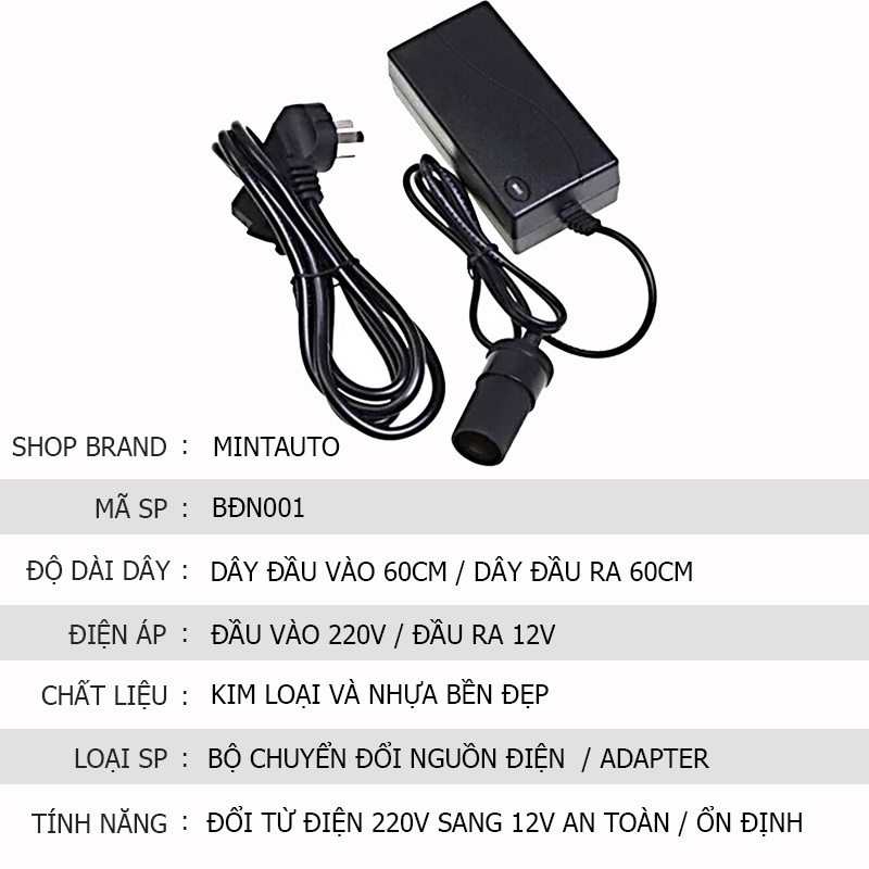 [Mã LIFEAUMAY giảm 10% tối đa 30k đơn 150k] Bộ đổi nguồn từ 220V sang 12V adapter chuyển đổi nguồn điện đảm bảo an toàn