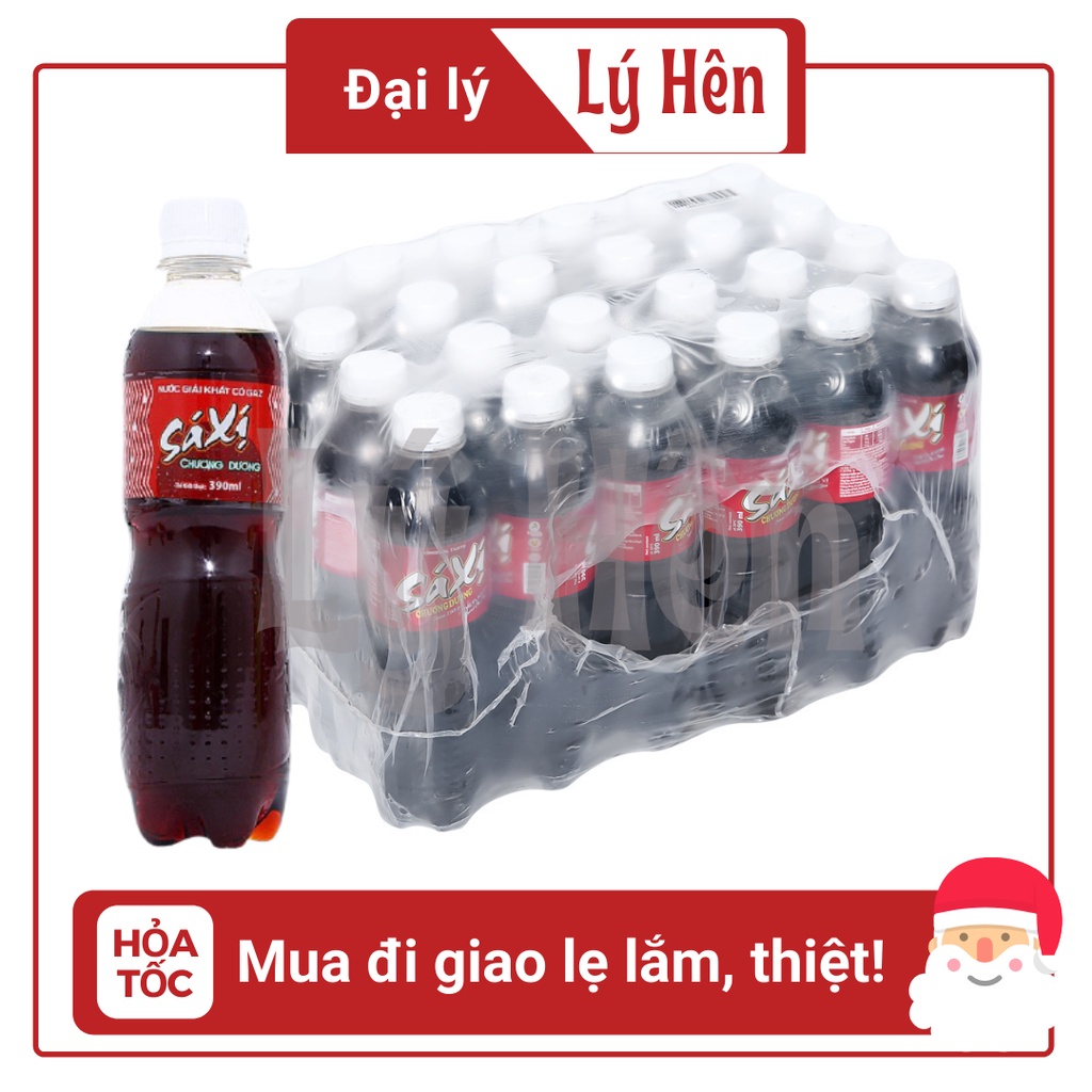 Thùng 24 Chai Nước Ngọt Có Gas Xá Xị Chương Dương Soft Drink Chai Nhựa PEP 390ml Date Luôn Mới