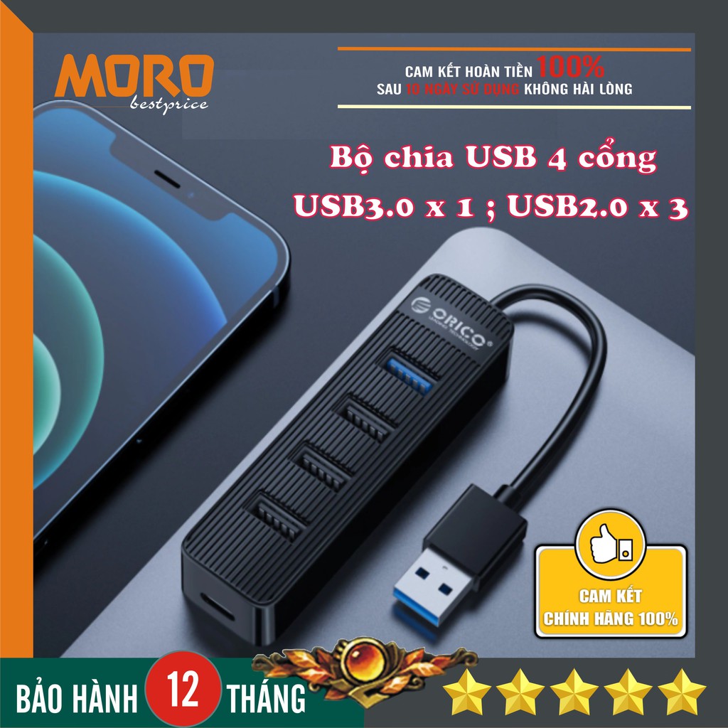 Hub chia cổng USB 3.0 và 2.0 Orico|Glowy - Chính hãng - Bảo hành 12 tháng !!! .