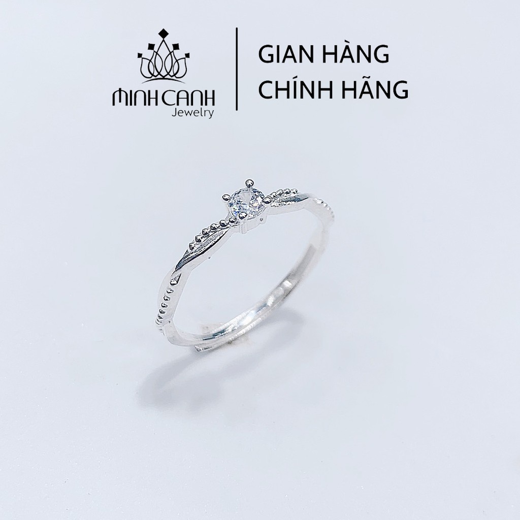 Nhẫn Bạc Nữ Xoắn Đính Đá Cao Freesize - Minh Canh Jewelry