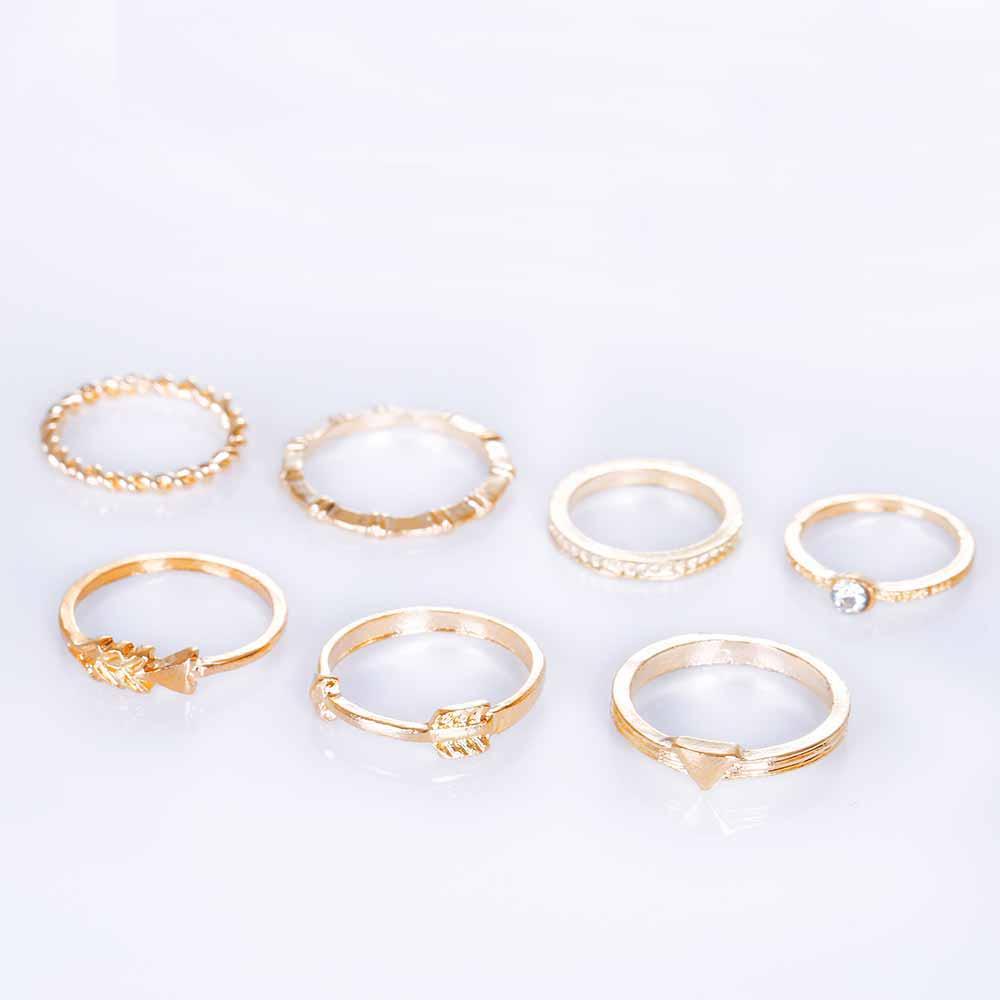 MAG Set 7 Nhẫn Đốt Ngón Tay Nhiều Kiểu Màu Sắc Phong Cách Bohemian Thời Trang