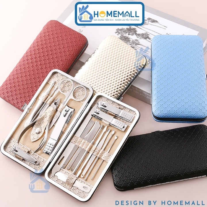 Bộ Bấm Móng Tay 19 Món Thép Không Gỉ - Bộ Cắt Móng Tay, Làm Nail, Nặn Mụn Cao Cấp