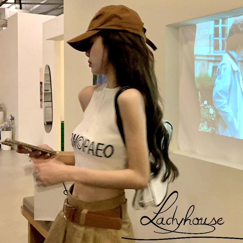 Áo Croptop Trễ Vai Không Tay Khóa Kéo Trước Màu Trắng / Đen Thời Trang Mùa Hè Cho Nữ