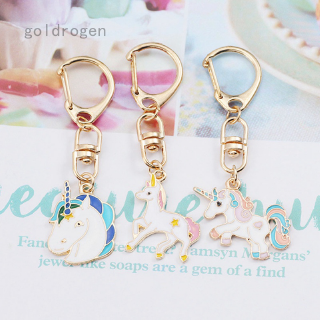 Móc Khóa Kim Loại Hình Kỳ Lân Màu Cầu Vồng Dễ Thương