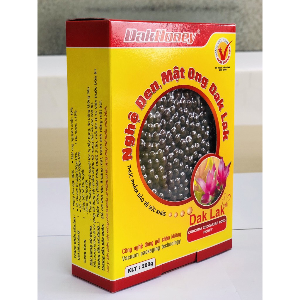 NGHỆ ĐEN MẬT ONG DAKHONEY HỘP 200G