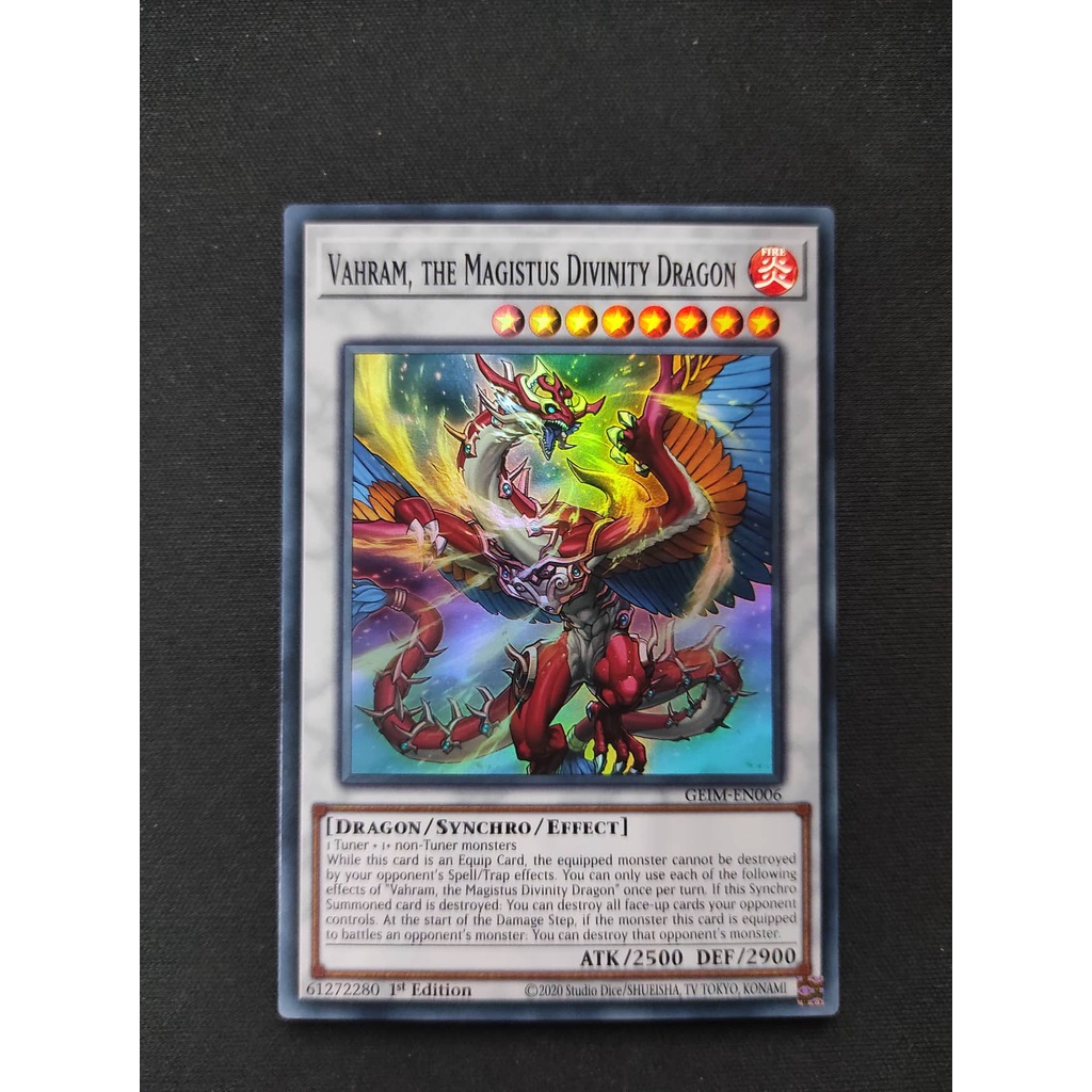 (YGO-TCG)1 lá thẻ bài Vahram, the Magistus Divinity Dragon - GEIM-EN006 - Super Rare