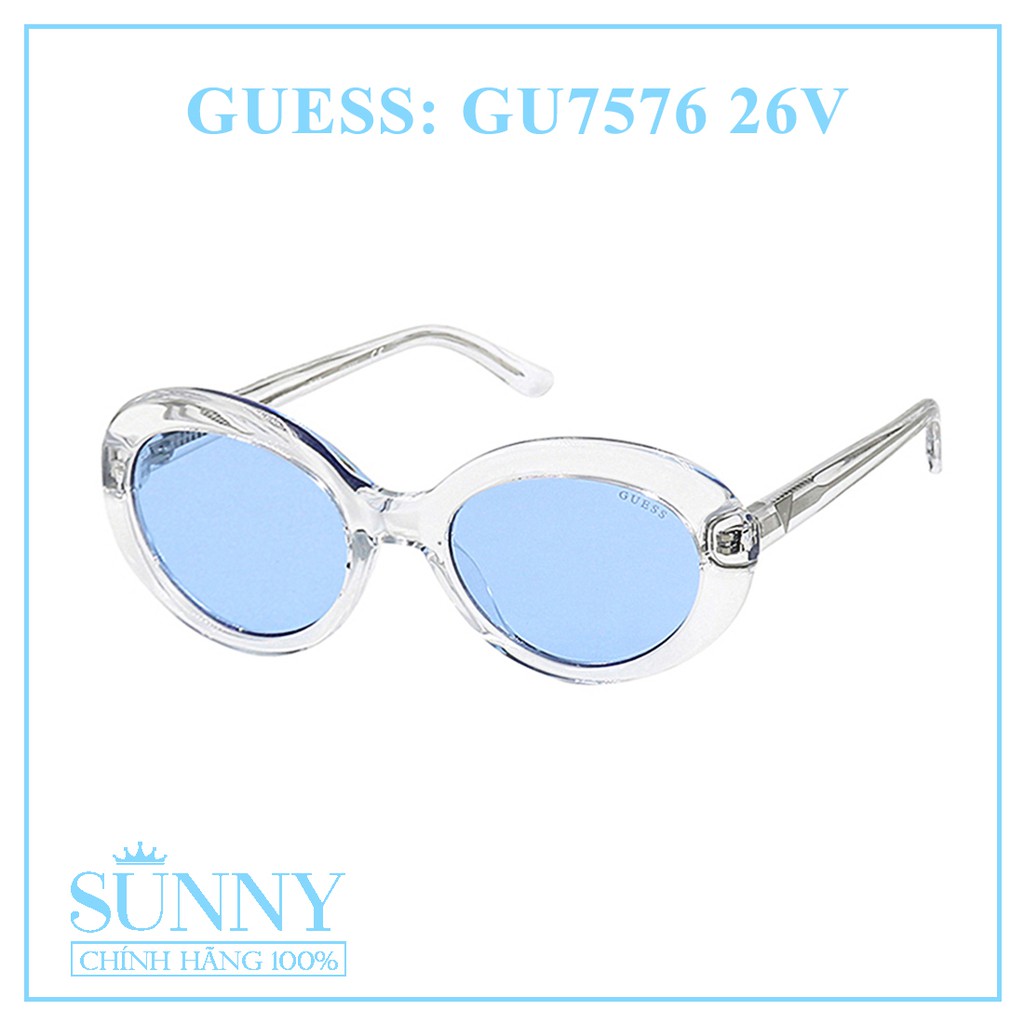 Kính mát thời tramg Guess GU7576 nhiều màu chính hãng, thiết kế dễ đeo bảo vệ mắt