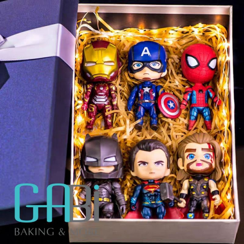 Set 6 siêu anh hùng trang trí bánh