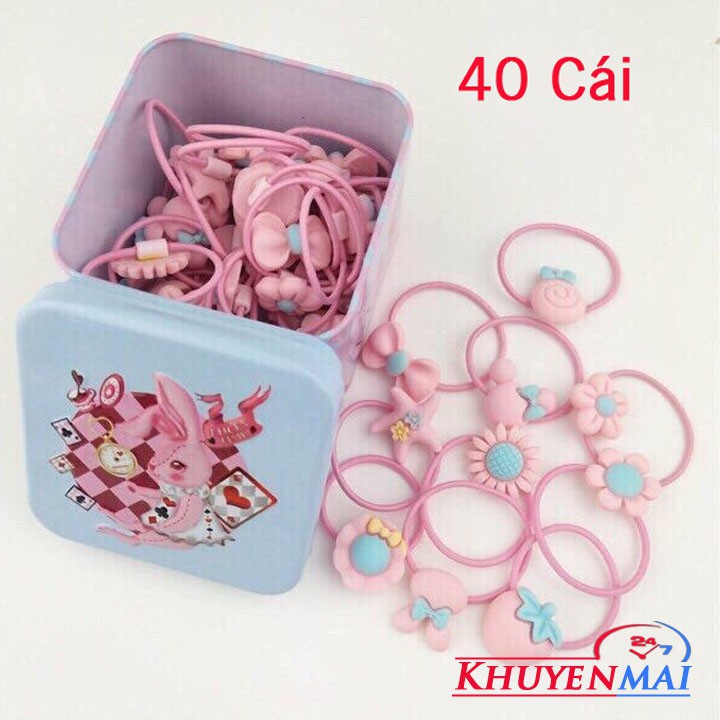 Set 40 dây buộc tóc bé gái