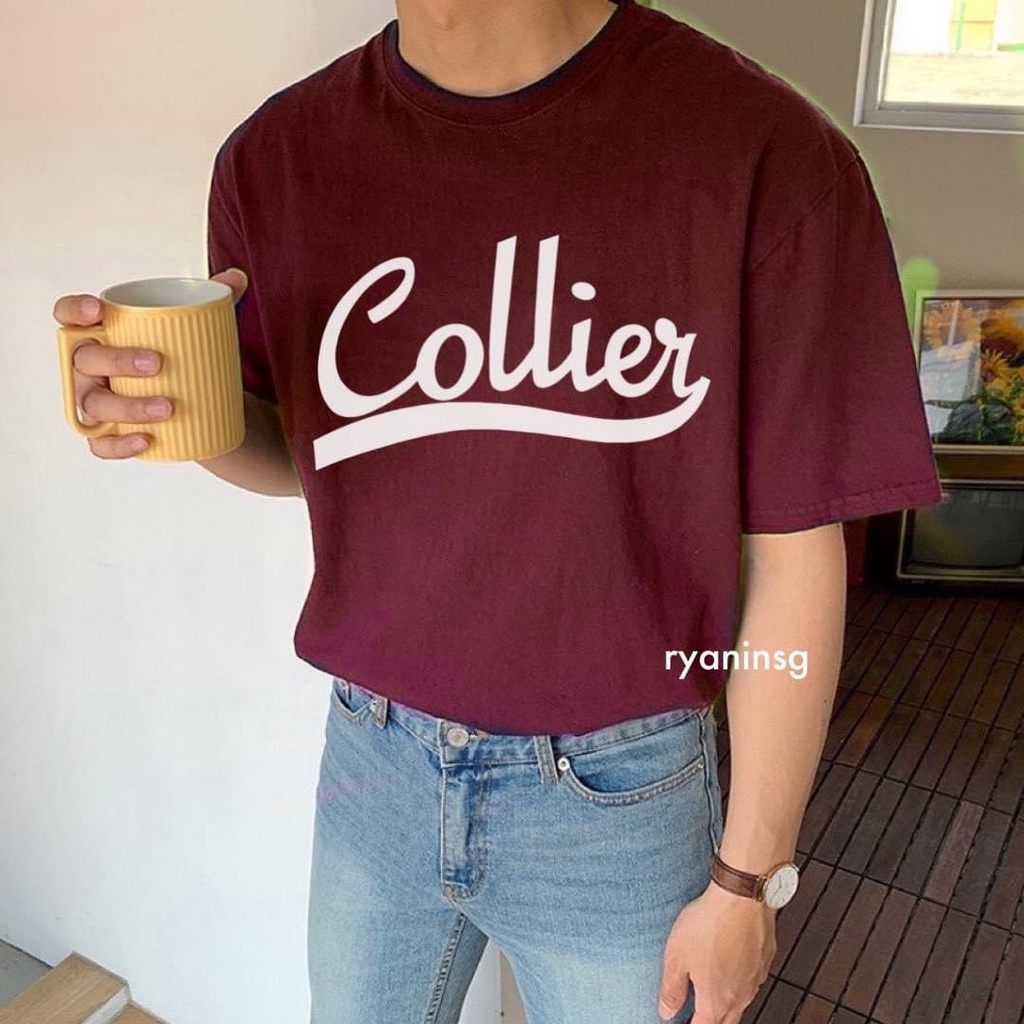 RYAN - Áo thun nam COLLIER ngắn tay vải cotton cổ bo tròn thương hiệu RYAN form rộng phong cách Hàn Quốc