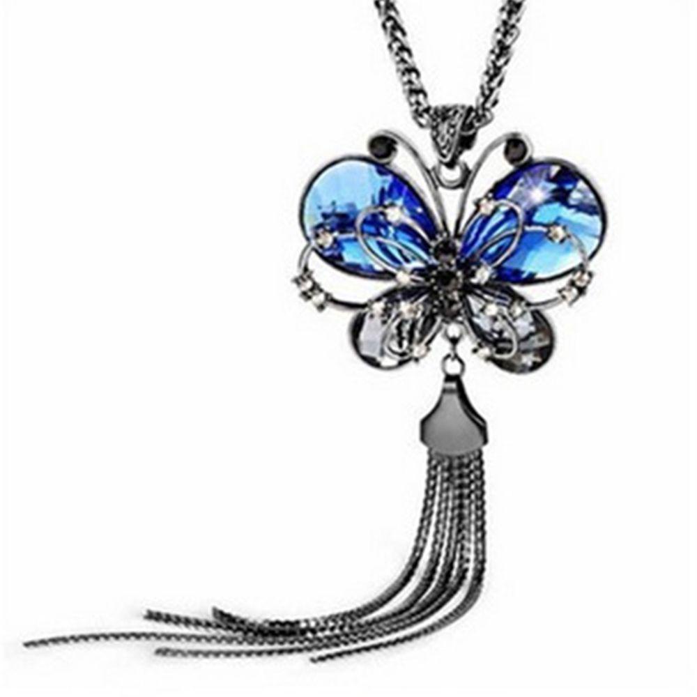 Vòng cổ Dài Bằng Hợp Kim Kẽm Mặt Hình Bướm Thời Trang Cho Nữ