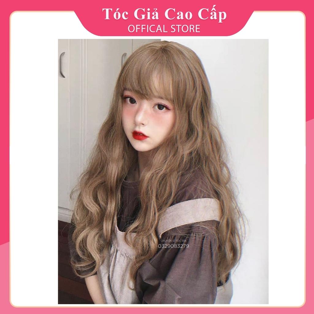 Tóc giả nguyên đầu xoăn trục ❤️FREESHIP❤️ omber xám 8102k