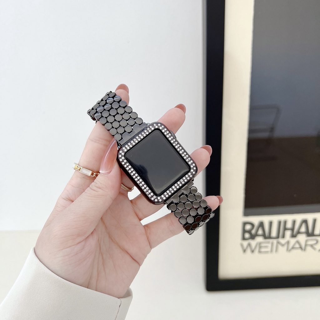 Dây đeo kim loại sang trọng thích hợp cho đồng hồ Apple 7 6 SE 2 44mm 40mm 45mm iWatch Series 3 4 5 SE 42mm 38mm 41mm