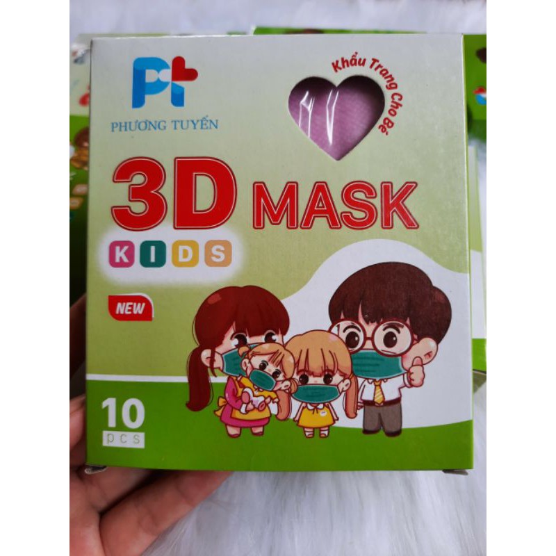KHẨU TRANG TRẺ EM 3D MASK KIDS Hộp 10 cái Kháng Khuẩn, chống bụi , hàng công ty | BigBuy360 - bigbuy360.vn