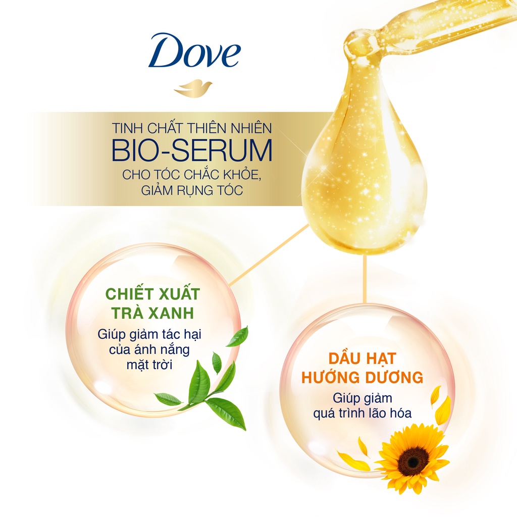 Dầu Gội Giúp Ngăn Rụng Tóc Dove Ngăn Rụng Tóc Tinh Chất Thiên Nhiên Bioserum Cho Tóc Chắc Khỏe X5 880G