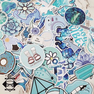 (011) Set hình dán / sticker tone màu xanh da trời 011.