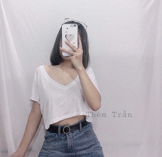 Áo croptop trơn- cổ tim 💓