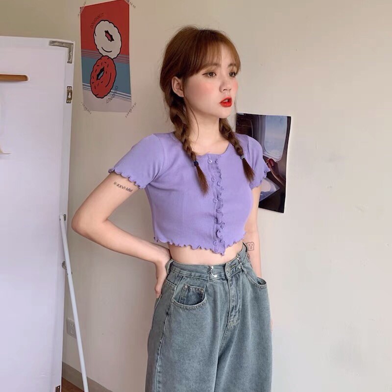 áo len mông cộc tay pha bèo lẹp khuy (20582#)