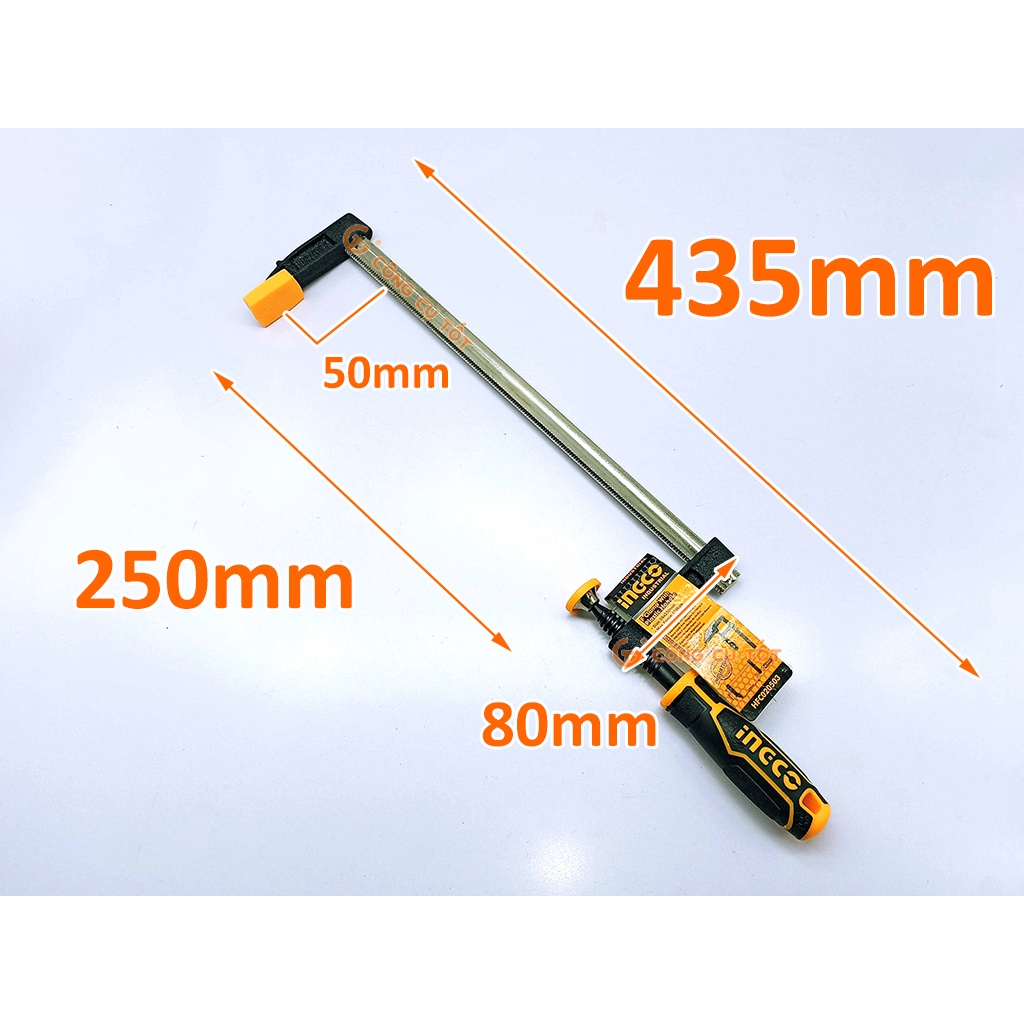 Cảo chữ F 50 x 250mm lực kẹp 170kg Ingco HFC020503