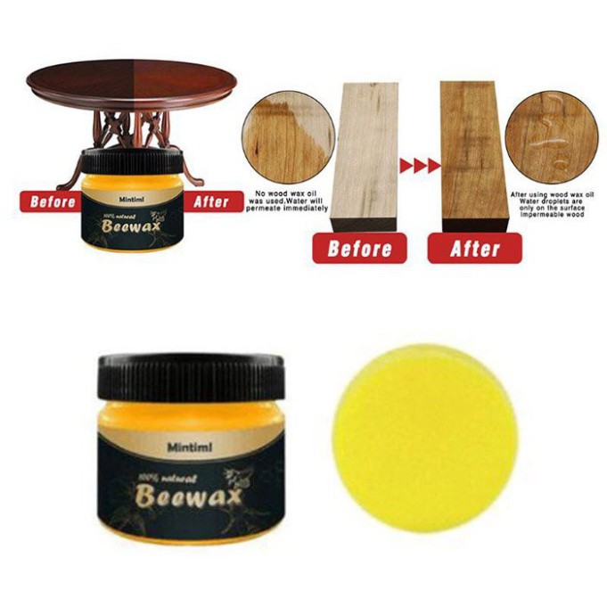 Sáp ong Beewax Đánh Bóng Sàn Gỗ Đồ Gỗ ngăn ngừa nứt và giảm trầy sước Nội Thất Gỗ