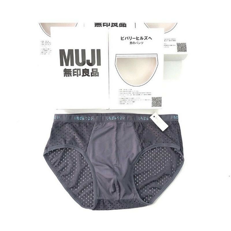 Quần lót nam tam giác Muji nhật lưới thông hơi thoáng khí kháng khuẩn hàng đẹp