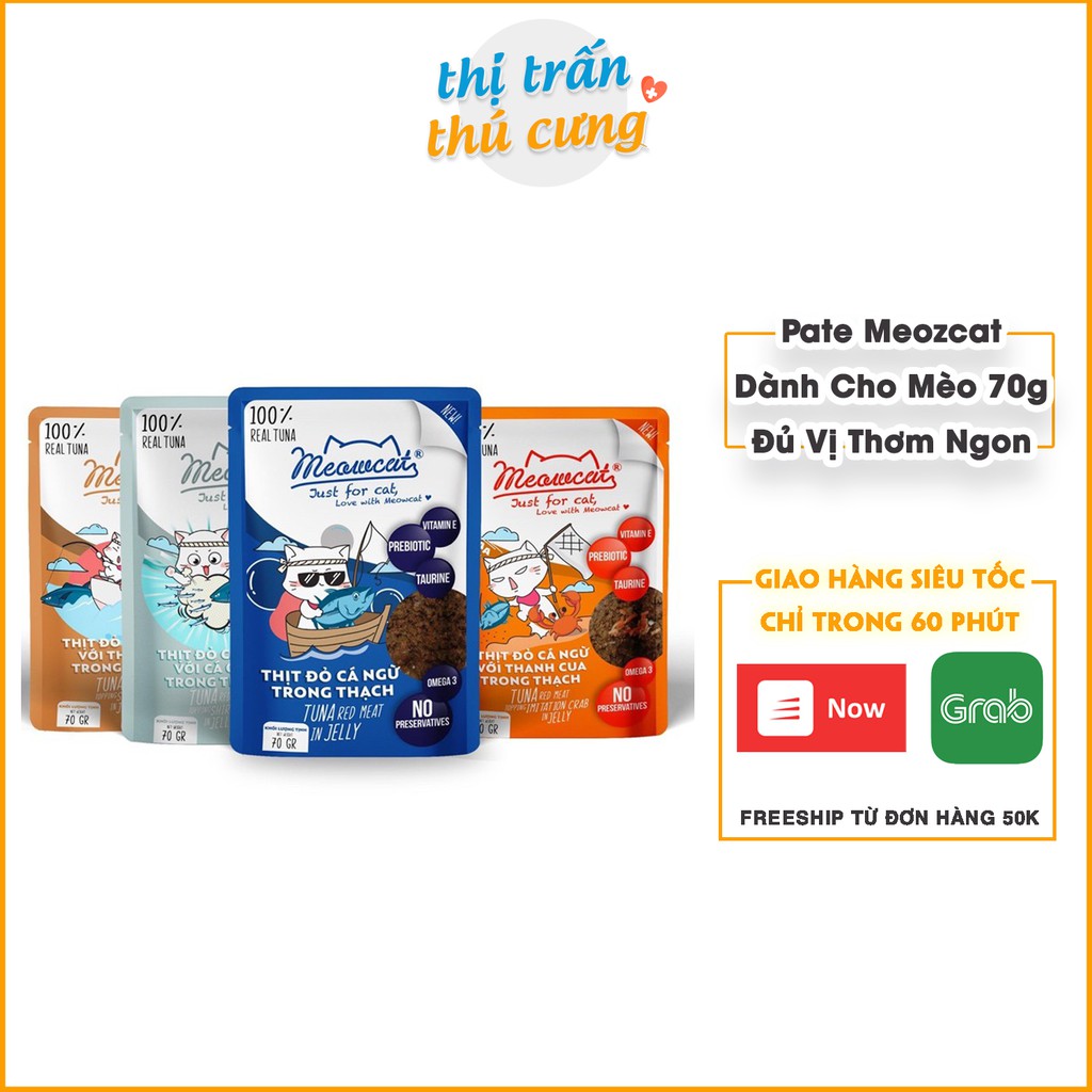 Thức ăn cho mèo pate Meowcat gói 70g