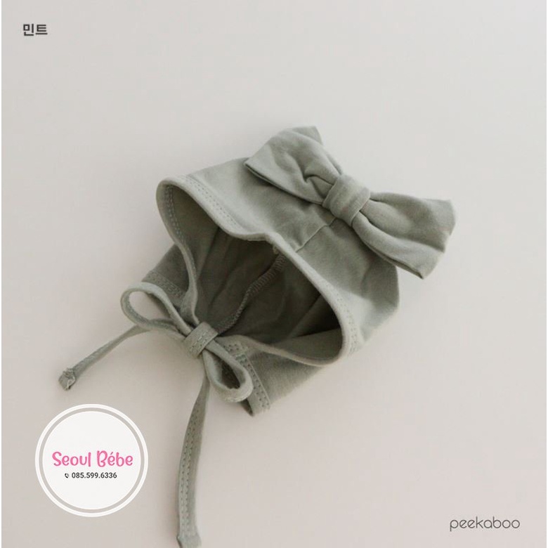 Mũ thắt/nơ bộ dài trơn bodysuit Modal bst Peekaboo made in Korea