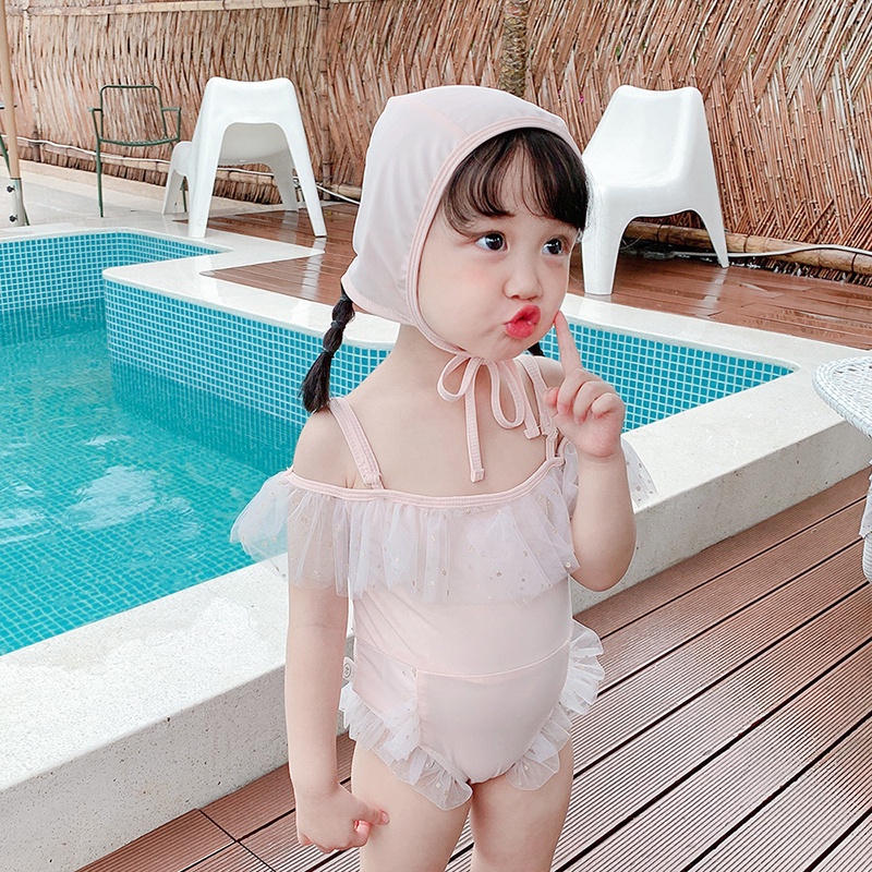 Bộ Đồ Bơi Kèm Nón Hình Gấu Dễ Thương Cho Bé