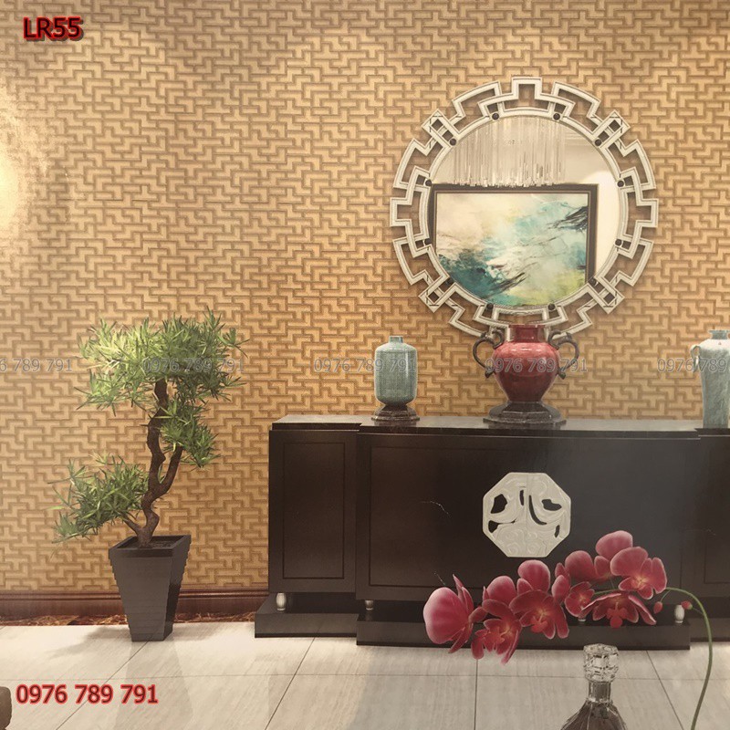 Giấy Dán Tường 3d Cho Phòng Thờ, Phòng Khách, Lụa Không Keo, Khổ 10m x 53 cm, Nhiều Màu Lựa Chọn