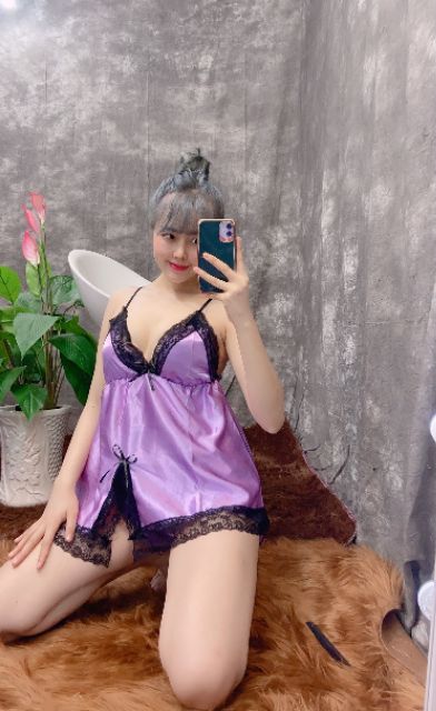 Đồ ngủ sexy 🎀FREE SHIP🎀đồ ngủ sexy phi lụa có mút ngực<60kg | BigBuy360 - bigbuy360.vn