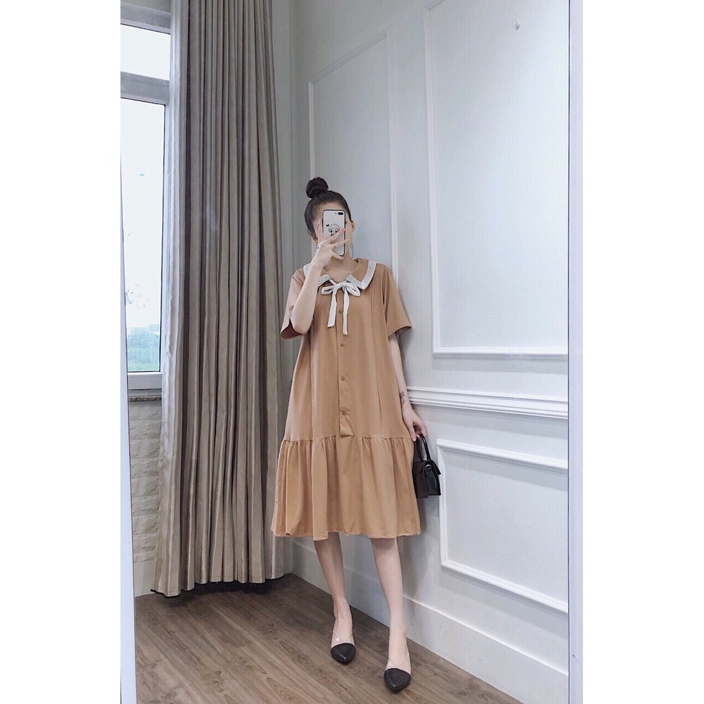 {FREE SHIP} ĐẦM CỔ NƠ 5 MÀU TRẺ TRUNG BIGSIZE 50-80kg (Tuỳ số đo) (Có video)