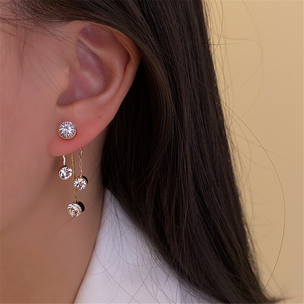 1 đôi bông tai đính ngọc trai giả đơn giản phong cách retro cho nữ