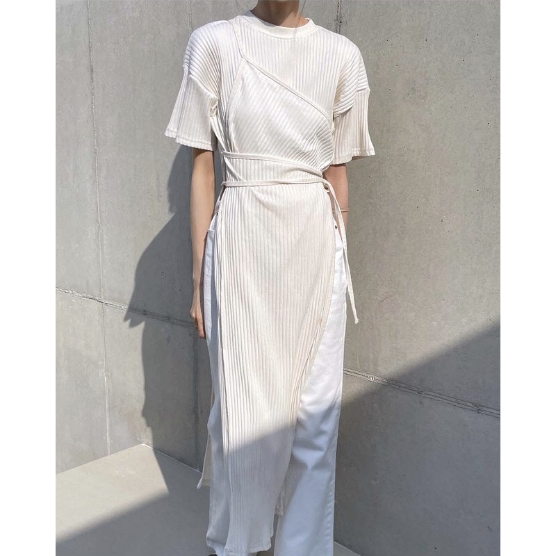 Áo kiểu form dài xẻ tà Chemial style Hàn Quốc