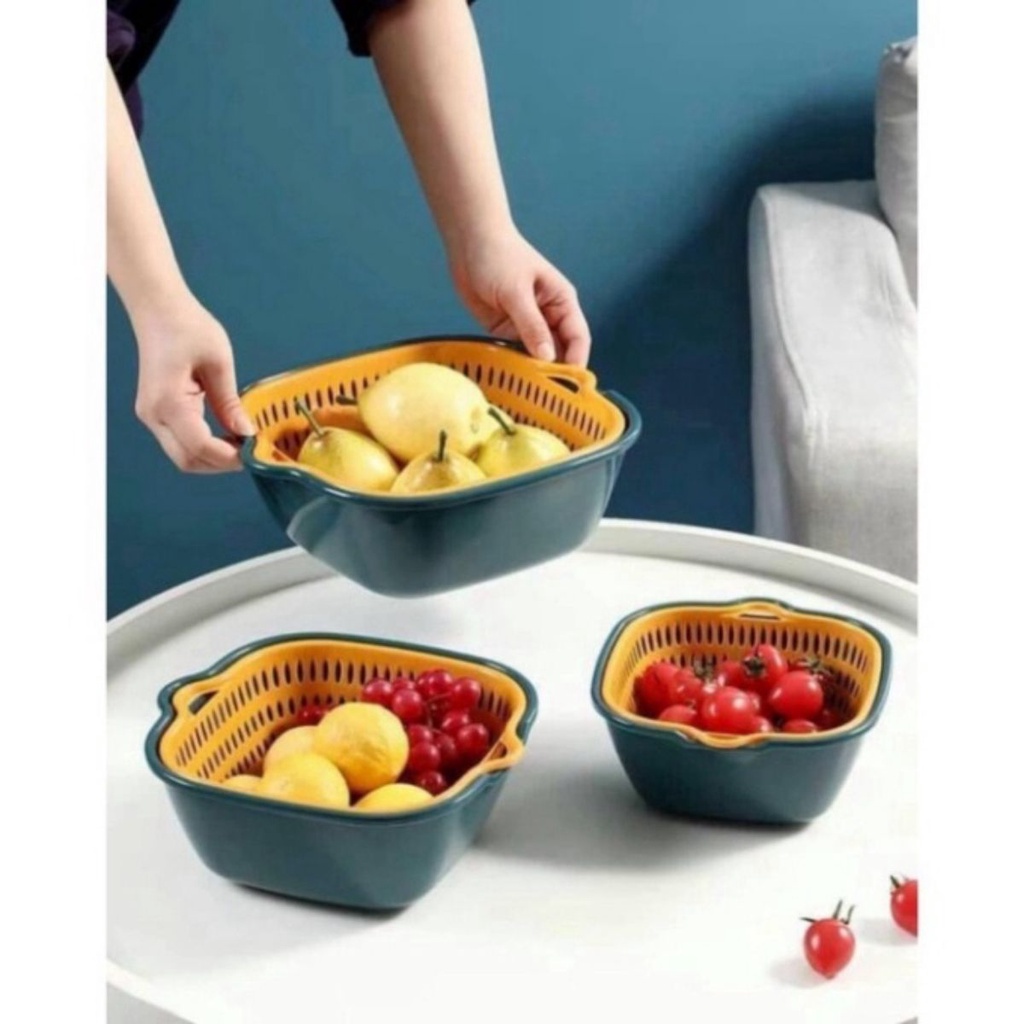 Combo 6 món thau rổ nhựa đựng rửa thực phẩm, bộ rổ nhựa kèm chậu đa năng nhựa PP cao cấp chất liệu an toàn Angola