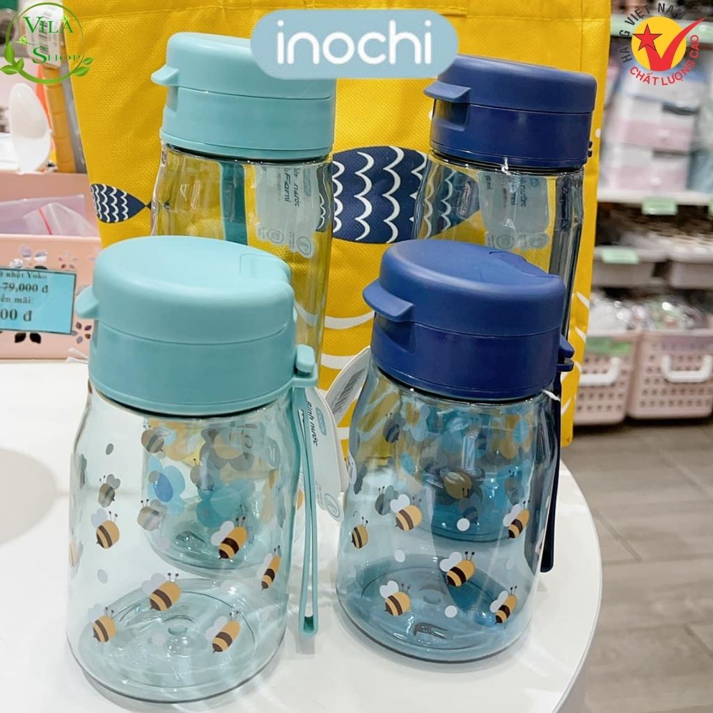 Bình Nước Trẻ Em, Bình Đựng Nước Đi Học Cho Bé KITA FAMI 350ml Nhựa Tritan Chính Hãng Inochi