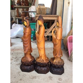 Tượng gỗ tam thế phật