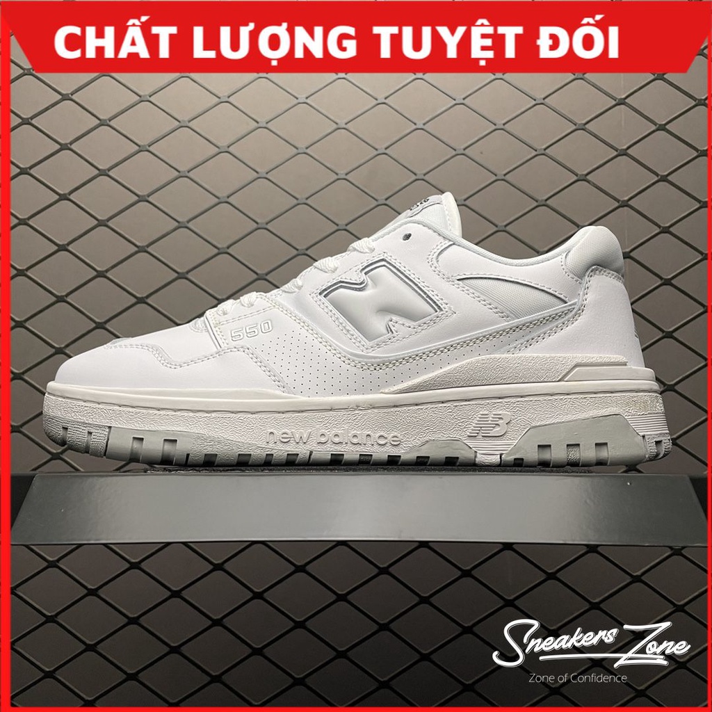Giày Thể Thao Nam Nữ New Balance 550 Full White Màu Trắng- NB 550 Trắng đế Xám Cực Phong Cách Năng Động Sneakers World