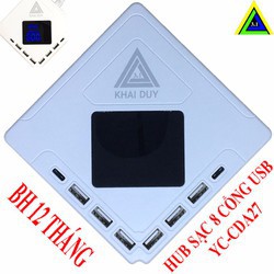 Hub USB 8 Cổng Sạc CDA27 Sạc Siêu Nhanh Tự Động Ngắt Kết Nối Khi Thiết Bị Đầy- Bảo Hành 12 Tháng