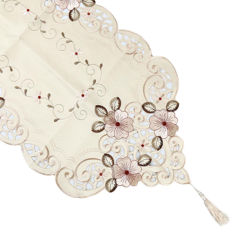 Khăn Trải Giữa Bàn Chất Liệu Polyester Họa Tiết Thêu Cổ Điển