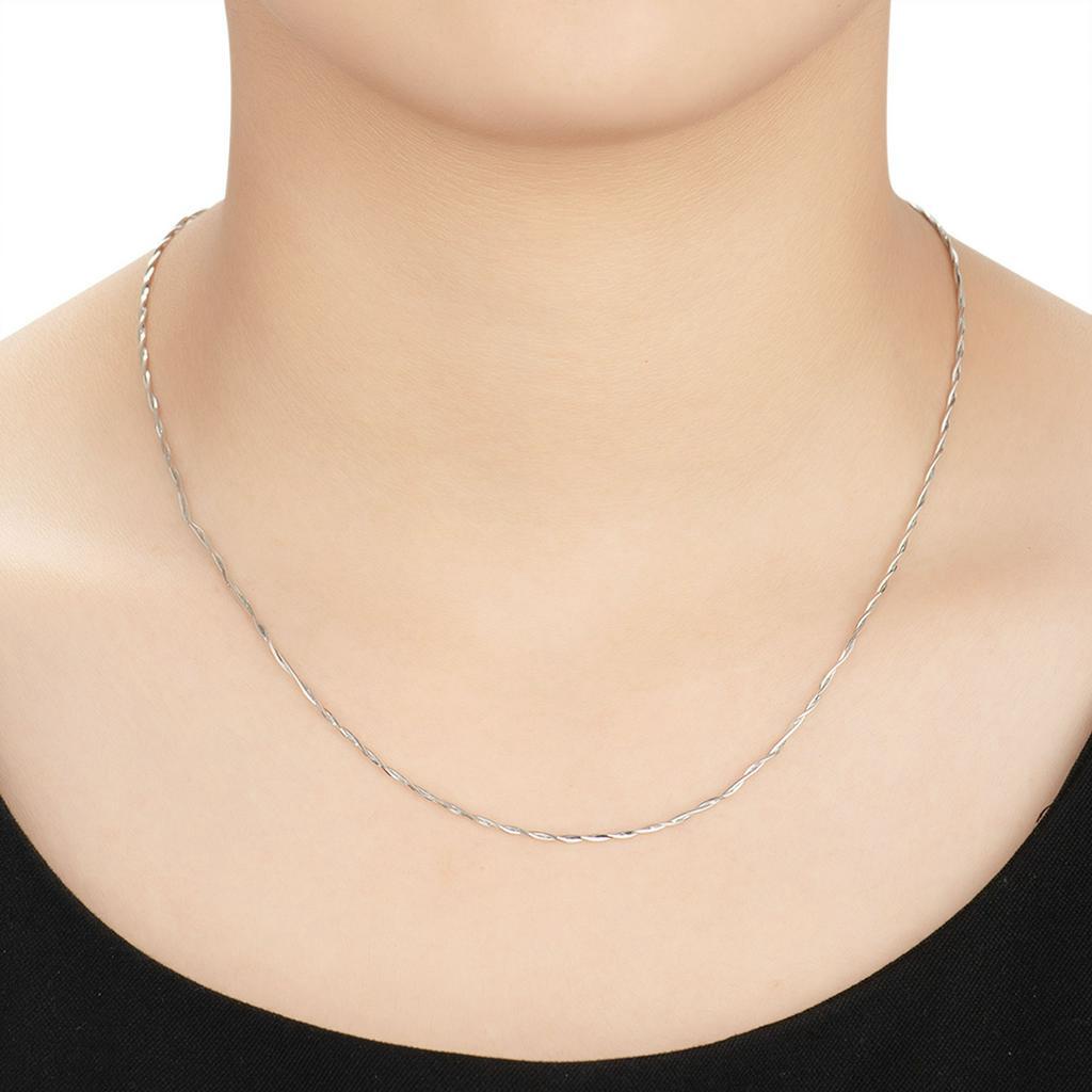 Dây chuyền bạc 925 xi bạch kim Gen Z Silver dây xoắn đôi unisex - sợi máy chắc bền DCZ15520001