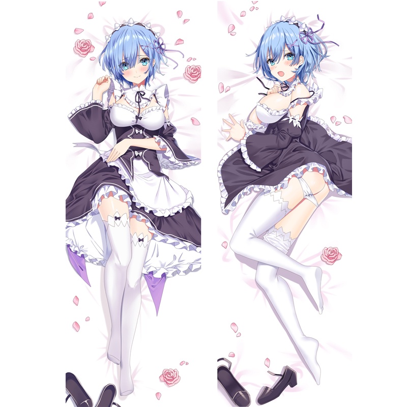 Vỏ Gối Ôm In Hình Nhân Vật Anime Re: Zero kara Hajimeru Isekai Seikatsu Rem Ram 50 * 150cm
