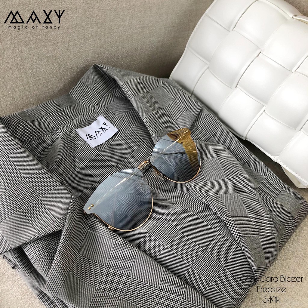 Áo khoác blazer phong cách Hàn Quốc grey caro blazer Maxy Workshop | BigBuy360 - bigbuy360.vn