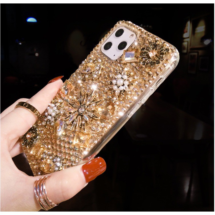 Ốp Điện Thoại tpu Mềm Chống Sốc Đính Đá Giả Lấp Lánh Cho iphone 15 14 13 12 pro max 12 11 pro max x xs xr 7 8 plus