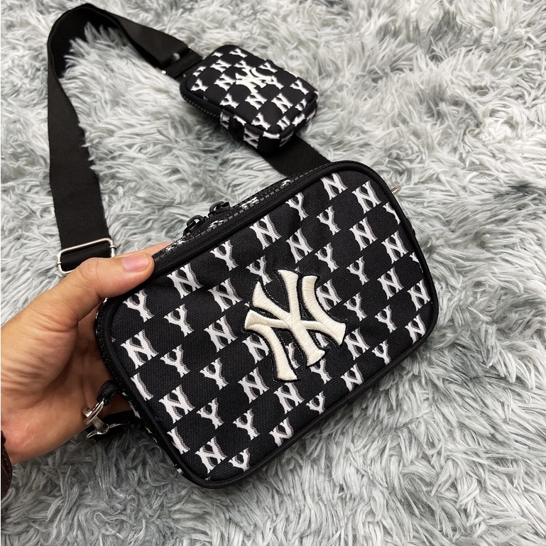 ✅ [ CÓ SẴN HÀNG ] Túi Mini NY MONOGRAM JACQUARD CROSSBODY BAG BLACK | HÀNG XUẤT DƯ XỊN 1:1