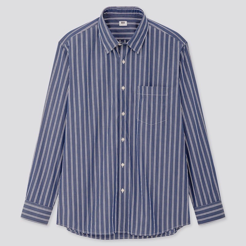 Áo sơ mi kẻ sọc nam dài tay thời trang của UNIQLO